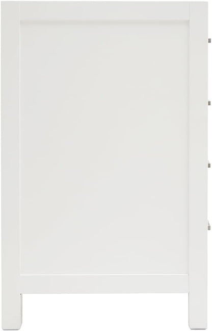 ARIEL Cambridge 66-inch Bathroom Vanity Base Cabinet,Solid Wood, 2 Soft Closing Doors, 9 Dovetail Drawers, White