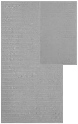 Modern Threads Otis 6-Piece 100% Cotton Towel Set – Zero Twist Jacquard Chevron – Includes 2 Bath Towels, 2 Hand Towels, 2 Washcloths – Absorbent, Quick Dry, Soft & Durable – Gray