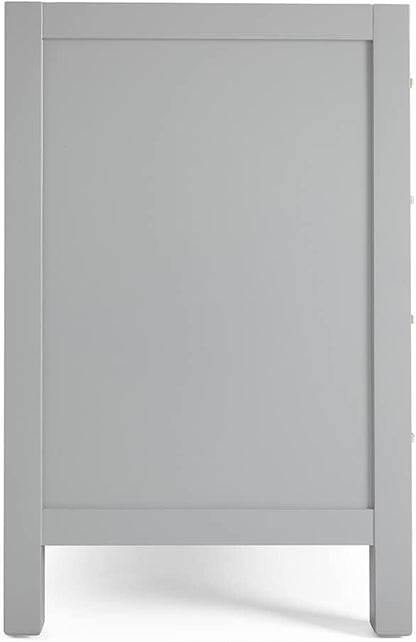 ARIEL Cambridge 42-inch Bathroom Vanity Base Cabinet,Solid Wood, 2 Soft Closing Doors, 5 Dovetail Drawers, Grey
