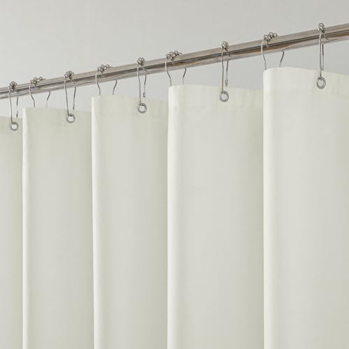 1 Pack Water-Repellent Fabric Shower Curtain Liner, 72x66 Cream