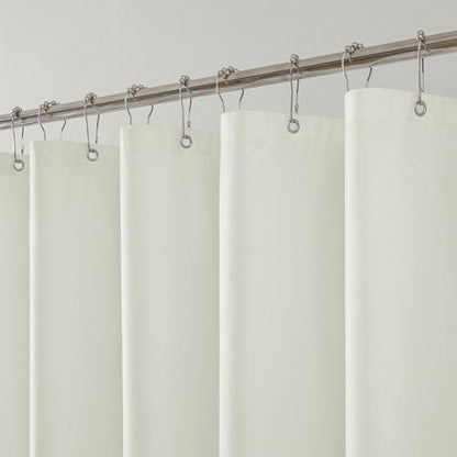 1 Pack Water-Repellent Fabric Shower Curtain Liner, 72x78 Cream