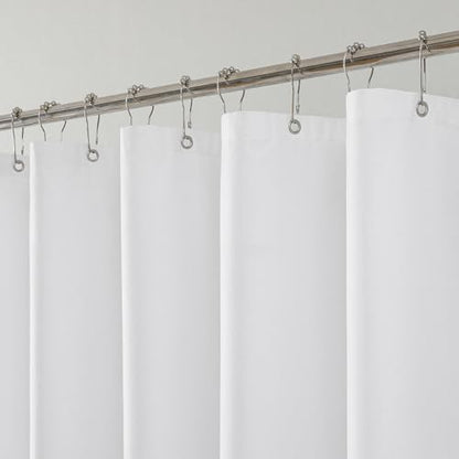 1 Pack Water-Repellent Fabric Shower Curtain Liner, 60x72 White