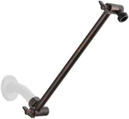 11 Inch Adjustable Shower Head Extension Arm With Locking Set Screw, Singing Rain 304 Stainless Steel Angle Height Adjustable, Easy Install, G1/2 Universal Connector Compatible (Oil Rubber Bronze)