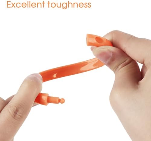 Orange Shower Curtain Hooks - 12 Pcs Circular Plastic Shower Curtain Rings for Bathroom - O Shaped Orange Shower Hooks Rings for Shower Curtain Rod
