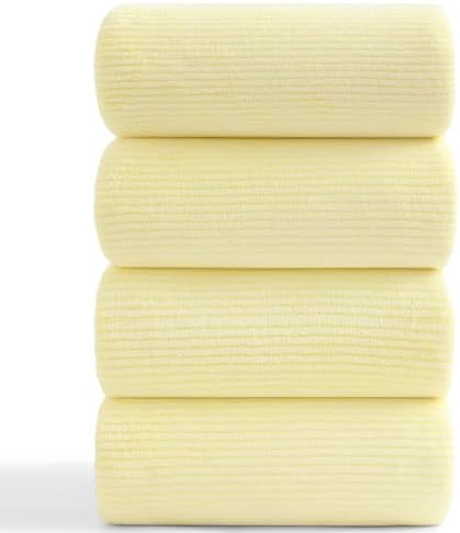 4 Piece Bath Towel Set 35"x70"Oversized Bath Towel for Bathroom Ultra Soft Fluffy Extra Large Bath Sheet Luxury Premium Bathroom Towel Highly Absorbent Quick Dry Shower Towel for Hotel Spa,Yellow