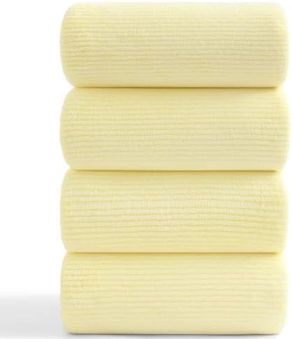 4 Piece Bath Towel Set 35"x70"Oversized Bath Towel for Bathroom Ultra Soft Fluffy Extra Large Bath Sheet Luxury Premium Bathroom Towel Highly Absorbent Quick Dry Shower Towel for Hotel Spa,Yellow