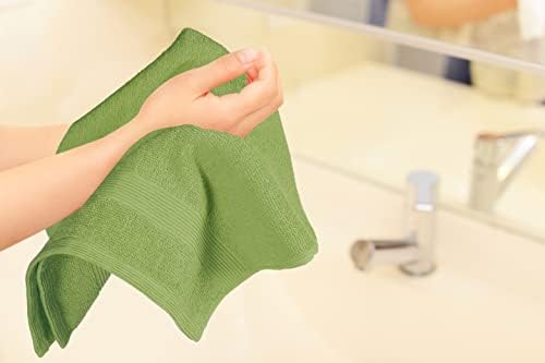 Belizzi Home Ultra Soft 6-Piece Hand Towel Set 16x28-100% Ringspun Cotton - Durable & Highly Absorbent Hand Towels - Ideal for use in Bathroom, Kitchen, Gym, Spa & General Cleaning - Kiwi Green
