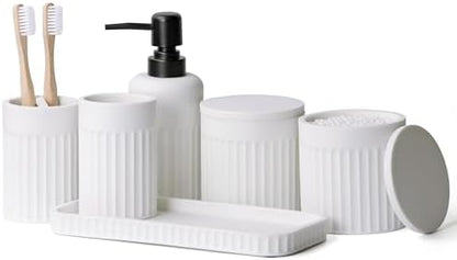 INIUNIK Bathroom Accessory Set, 6 Pieces, White