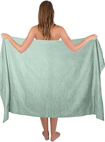 Belizzi Home Premium Cotton Oversized 2 Pack Bath Sheet 35x70-100% Pure Cotton - Ideal for Everyday use - Ultra Soft & Highly Absorbent - Machine Washable - Sea Green