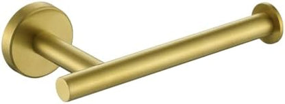 JQK Gold Toilet Paper Holder, 5 Inch Tissue Paper Dispenser, 304 Stainless Steel Thick 0.8mm Wall Mount, Brushed Brass, TPH120-BG