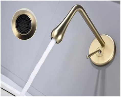 Wall-Mounted Rose Gold Faucet Hot & Cold Sink Mixer Tap Brushed Gold Waterfall Bathroom Faucet Luxury Modern Design for Kitchen & Bathroom