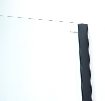 Shower Screen 40" x 76" Half Frameless Shower Wall Panel, Tempered Glass 3/8 inch, Easy to clean Coating, Fixed Glass Shower Door with Hardware (Matte Black)