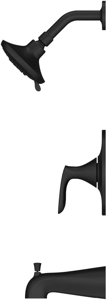 Pfister Weller Tub and Shower Trim Kit (Valve Sold Separately), Single Handle, Matte Black Finish, LG898WRB