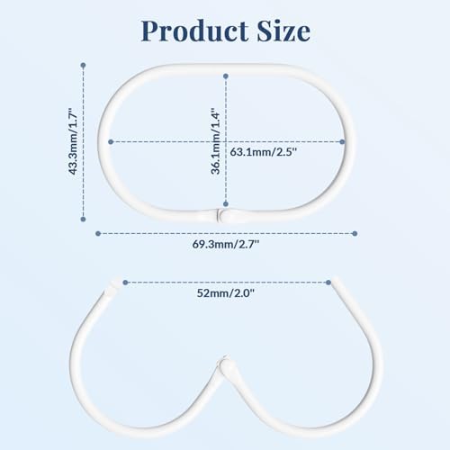Bathway Shower Curtain Rings, White Shower Curtain Hooks 12 Pcs Anti-Drop Shower Rings for Curtain, Metal Shower Curtain Rings Rust Proof, Shower Hooks for Shower Curtain Rod, Curtain Rings