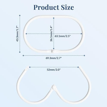 Bathway Shower Curtain Rings, White Shower Curtain Hooks 12 Pcs Anti-Drop Shower Rings for Curtain, Metal Shower Curtain Rings Rust Proof, Shower Hooks for Shower Curtain Rod, Curtain Rings
