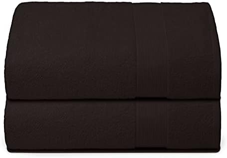 Belizzi Home Premium Cotton Oversized 2 Pack Bath Sheet 35x70-100% Pure Cotton - Ideal for Everyday use - Ultra Soft & Highly Absorbent - Machine Washable - Chocolate Brown