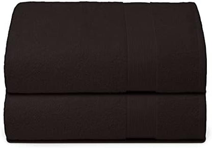 Belizzi Home Premium Cotton Oversized 2 Pack Bath Sheet 35x70-100% Pure Cotton - Ideal for Everyday use - Ultra Soft & Highly Absorbent - Machine Washable - Chocolate Brown