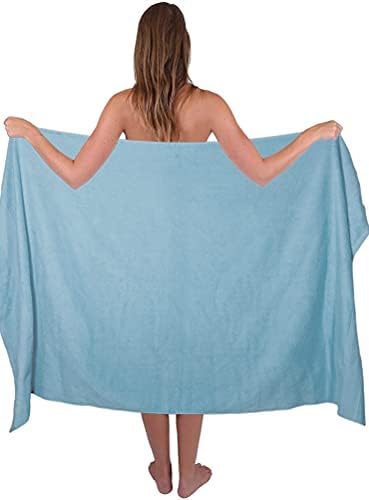 Belizzi Home Premium Cotton Oversized 2 Pack Bath Sheet 35x70-100% Pure Cotton - Ideal for Everyday use - Ultra Soft & Highly Absorbent - Machine Washable - Sky Blue