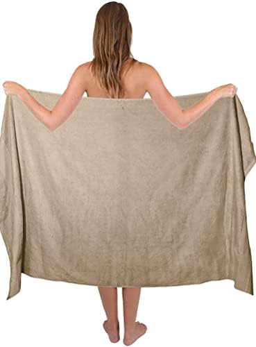 Belizzi Home Premium Cotton Oversized 2 Pack Bath Sheet 35x70-100% Pure Cotton - Ideal for Everyday use - Ultra Soft & Highly Absorbent - Machine Washable - Tan