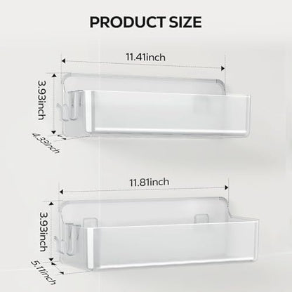 Nieifi Adhesive Shower Shelves, Clear, 2 Pieces