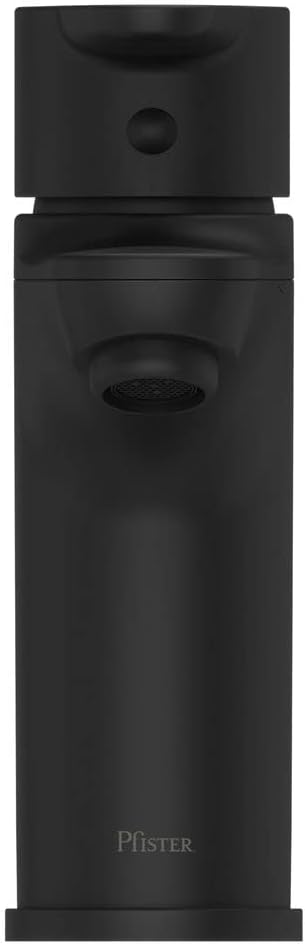 Pfister Pfirst Modern Bathroom Sink Faucet, Single Handle, Single-Hole, NSF Certified, Matte Black Finish, LG142060B