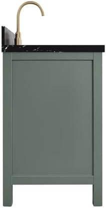 ARIEL Cambridge 48 Inch Single Rectangle Sink Bathroom Vanity with Nero Marquina Black Quartz Countertop 1.5 Inch in Vintage Green