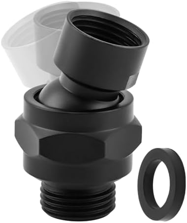 Shower Head Swivel Adapter, Adjustable Pivot Ball To Adjust Showerhead Angle, Universal All Metal Shower Arm Extension Connector, Showering Components(COLOR:Matte Black)