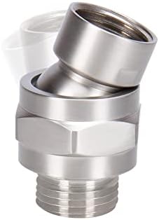 NearMoon Shower Head Swivel Ball Adapter - Solid Brass Shower Connector Ball Joint Adjustable Universal Shower Arm Extension Component (Brushed Nickel)