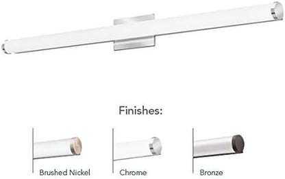 Lithonia Lighting FMVCCLS 24IN MVOLT 30K35K40K 90CRI KR M6 LED Contemporary Cylinder Vanity Light with Switchable Color Temperature, 3000k, 2-Foot, Chrome