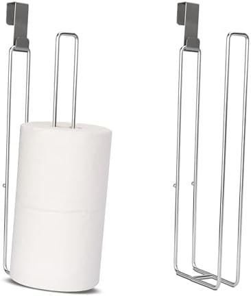 Bathroom Toilet Paper Holder with Storage, Over The Tank Toilet Paper Holder, Toilet Paper Roll Holder for 3 Rolls, Adhesive Tissue Holder for Bathroom, Silver, 2PC