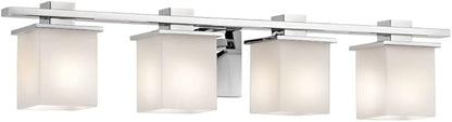 Kichler Tully 32" 4 Light Vanity Light with Satin Etched Cased Opal Glass Antique Pewter