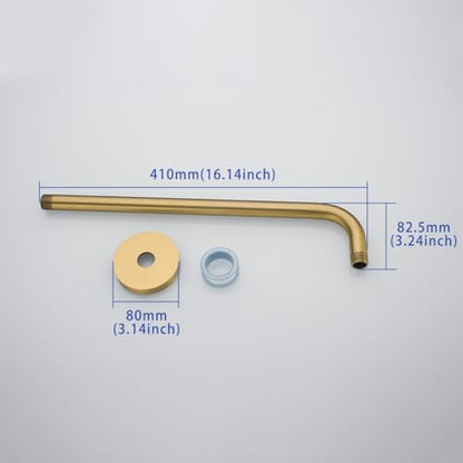 Stainless Steel Shower Head Extension Arm Wall Mounted Rainfall Shower Tube Bathroom Hardwares Accessories 16 Inch Champagne Bronze,SW-RD91018-16CB.