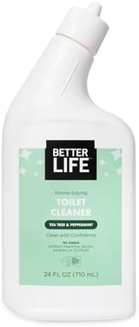 Better Life Toilet Bowl Cleaner - Tea Tree & Peppermint Scent Cleaning Gel - Liquid Bathroom Cleaners for Household - 24oz