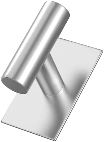 VAEHOLD Wall Towel Hooks, Heavy Duty Sticky Holder Waterproof Towel Hooks for Hanging Coat, Clothes, Closet Hook Wall Mount for Kitchen (Silver, 6 Pack)