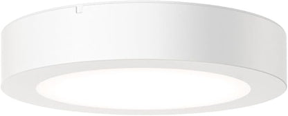Juno Slim Basics 4 Inch LED Ceiling Light, Low Profile Surface Mount Downlight for Shower or Closet Lighting, 3000K/4000K/5000K Selectable White Light, Edged Trim, Wet Rated, Matte White, 6 Pack