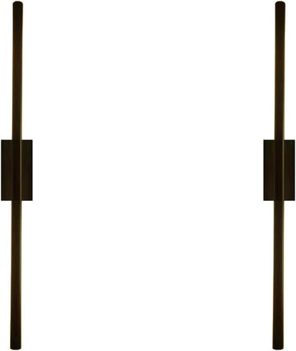 Only Suitable for Small Junction Box Hardwired Minimalist Dimmable Black Tube Linear Wall Sconce 24 Inch Mirror Vanity Light for Bathroom Living Room Bedroom Corridor (2 Pack, 24'', Black, Dimmable)