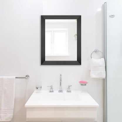 Ruomeng Rectangular Wall Mirror 16" x 20" Framed Mirror for Bathroom Black
