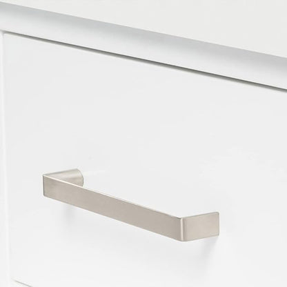 ARIEL Cambridge 54-inch Bathroom Vanity with Sink,Solid Wood, 1.5-inch Pure White Quartz Countertop & Backsplash, Single Oval Porcelain Sink, 2 Soft Closing Doors, 9 Dovetail Drawers, White