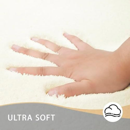 MINIDEAR Bathroom Rugs 44x24 Cream - Thick Memory Foam Bath Mat, Ultra Soft & Plush Fluffy, Non-Slip, Quick Dry, Absorbent Washable Floor Microfiber Mat for Tub, Home Decor Accessories
