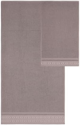 Modern Threads Astra 6-Piece 100% Cotton Towel Set – Jacquard Geometric Pattern – Includes 2 Bath Towels, 2 Hand Towels, 2 Washcloths – Absorbent, Quick Dry, Soft & Durable – Taupe