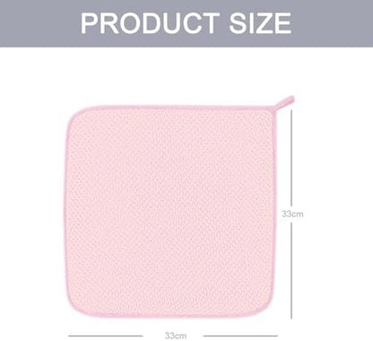 MaopaoBeauty 6 Piece Washcloth Set,100% Microfiber - Quick Dry, Thick, Soft, Plush and Highly Absorbent Luxury Hotel & Spa Bath Towel for Bathroom, Pack of 6, Pink