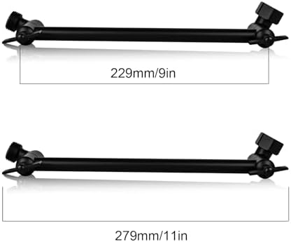 Heavy Duty Adjustable Shower Arm, 11" 100%Brass Extension with Gear Lock Teeth & Swivel Nut,Strong Load Support, No Sagging, Keeps ShowerHead Straight, Leak-Free, G1/2 NPT（Matt Black）