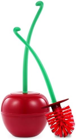 Cherry Toilet Brush and Holder, Cute Red Cherry Toilet Bowl Brush