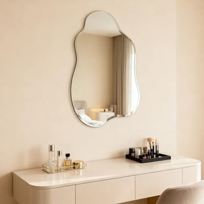 Cloud Shaped Frameless Wall Mirror,20x28 Inch,Beveled Edge Vanity Mirror