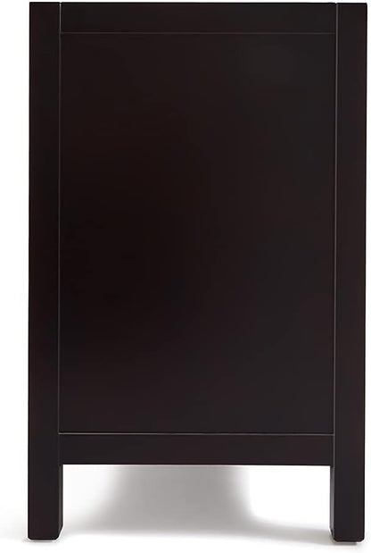 ARIEL Cambridge 42-inch Bathroom Vanity Base Cabinet,Solid Wood, 2 Soft Closing Doors, 5 Dovetail Drawers, Espresso