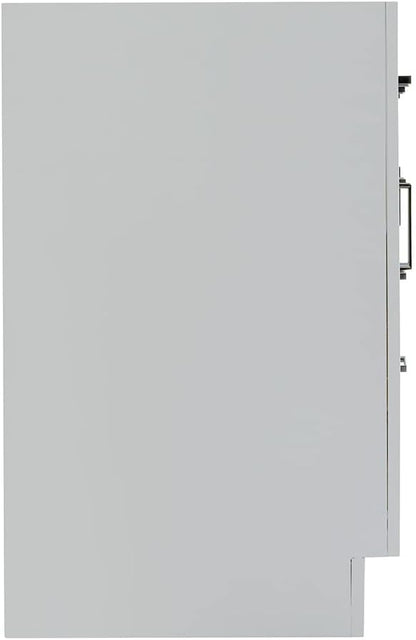ARIEL Hepburn 48-inch Bathroom Vanity Base Cabinet,Solid Wood, 2 Soft Closing Doors, 9 Dovetail Drawers, Grey