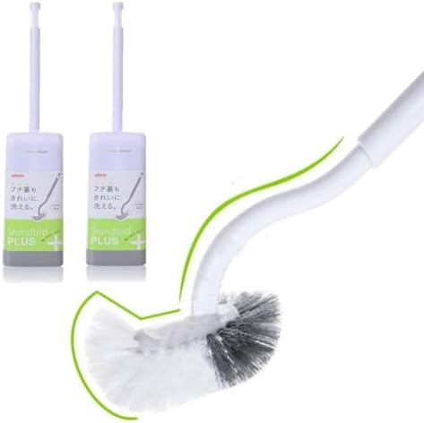 Marbarsse Bathroom Toilet Bowl Brush and Holder, Curved Design Toilet Brush for Deep Cleaning Under Rim, Best Toilet Brush Set, Easy Handy CompactToilet BowlCleaner Brush for Bathroom, 2 Pack
