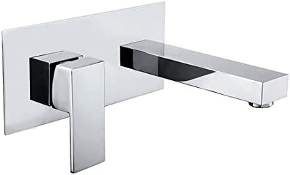 sumerain Lavatory Faucet Wall Mounted Bathroom Sink Faucet and Rough in Valve Included Chrome Finish, Left-Handed Single Handle