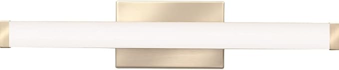 Lithonia Lighting 24-Inch LED Vanity Light with Warm White Color Temperature, Contemporary Square Bathroom Vanity Wall Light Fixture for Over The Mirror, Brushed Nickel