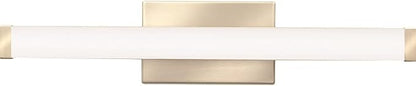 Lithonia Lighting 24-Inch LED Vanity Light with Warm White Color Temperature, Contemporary Square Bathroom Vanity Wall Light Fixture for Over The Mirror, Brushed Nickel